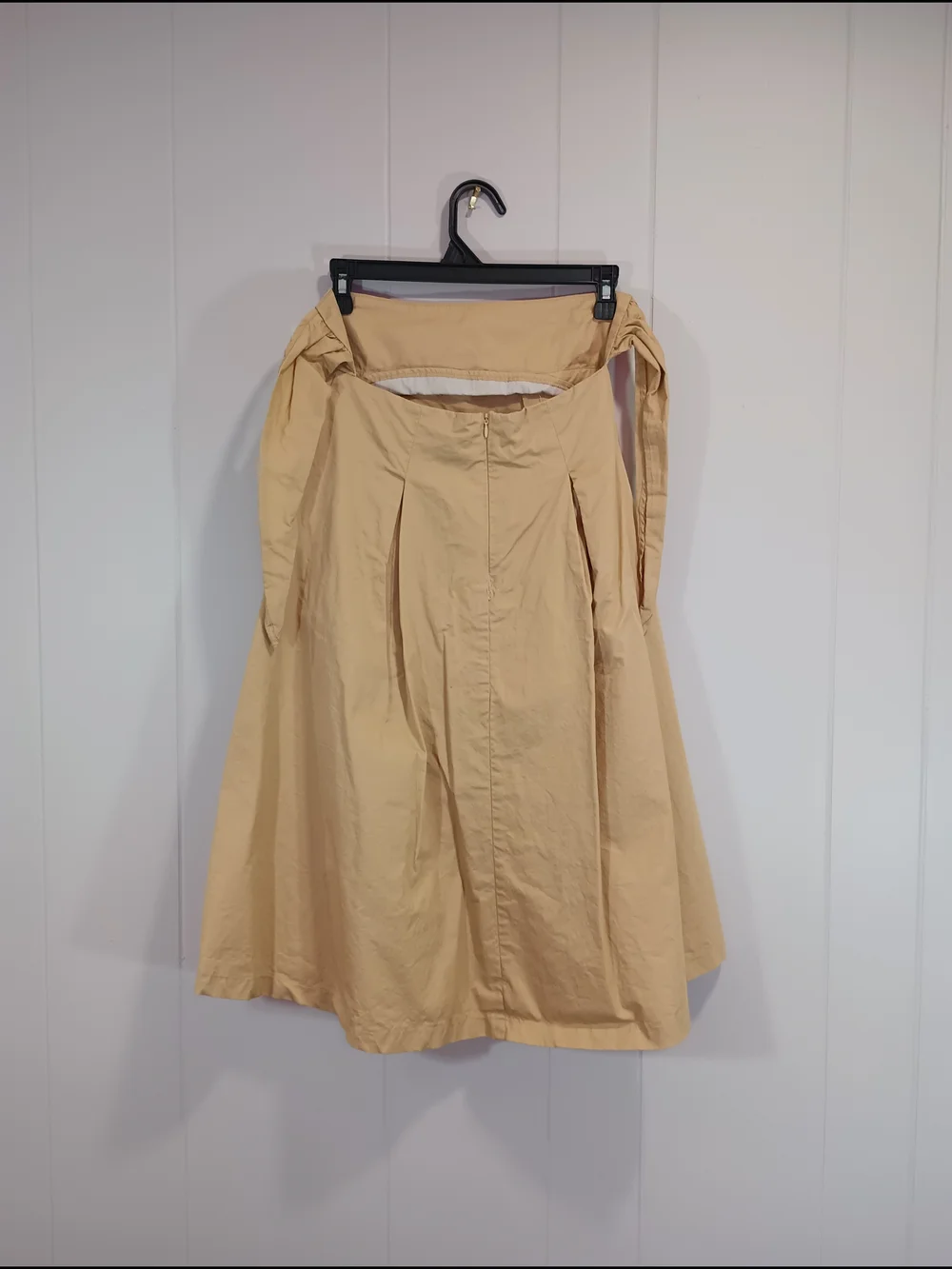 SJ Style Brand Light Beige Circle Skirt with Soft Pleats